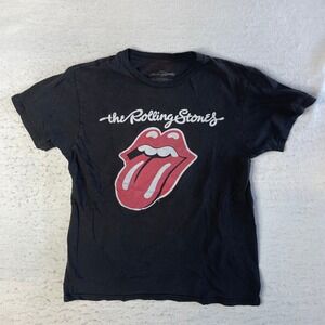 The Rolling Stones Graphic T-Shirt Mens Size Medium Black Short Sleeve Band‎ Tee